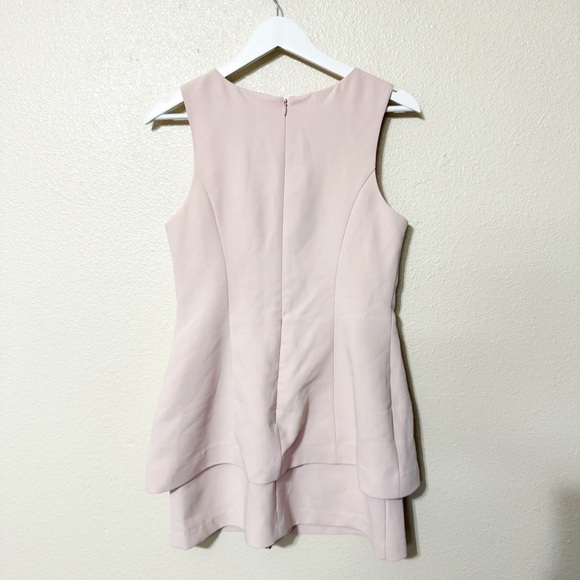 Amanda Uprichard Maven Skort Layered Romper in Mochi Light Pink Gold Buttons - Picture 11 of 16